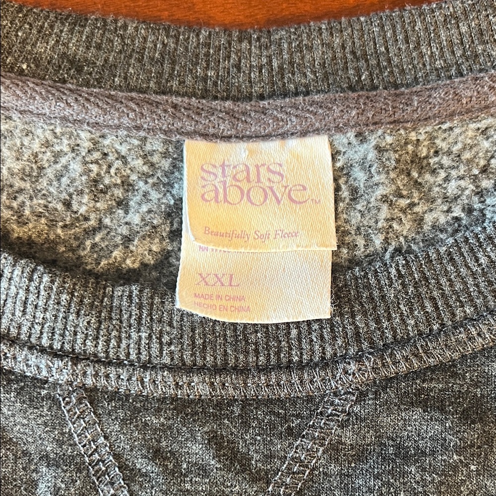 Stars Above Women's super soft hacci heathered Charcoal Sweatshirt - Picture 2 of 5